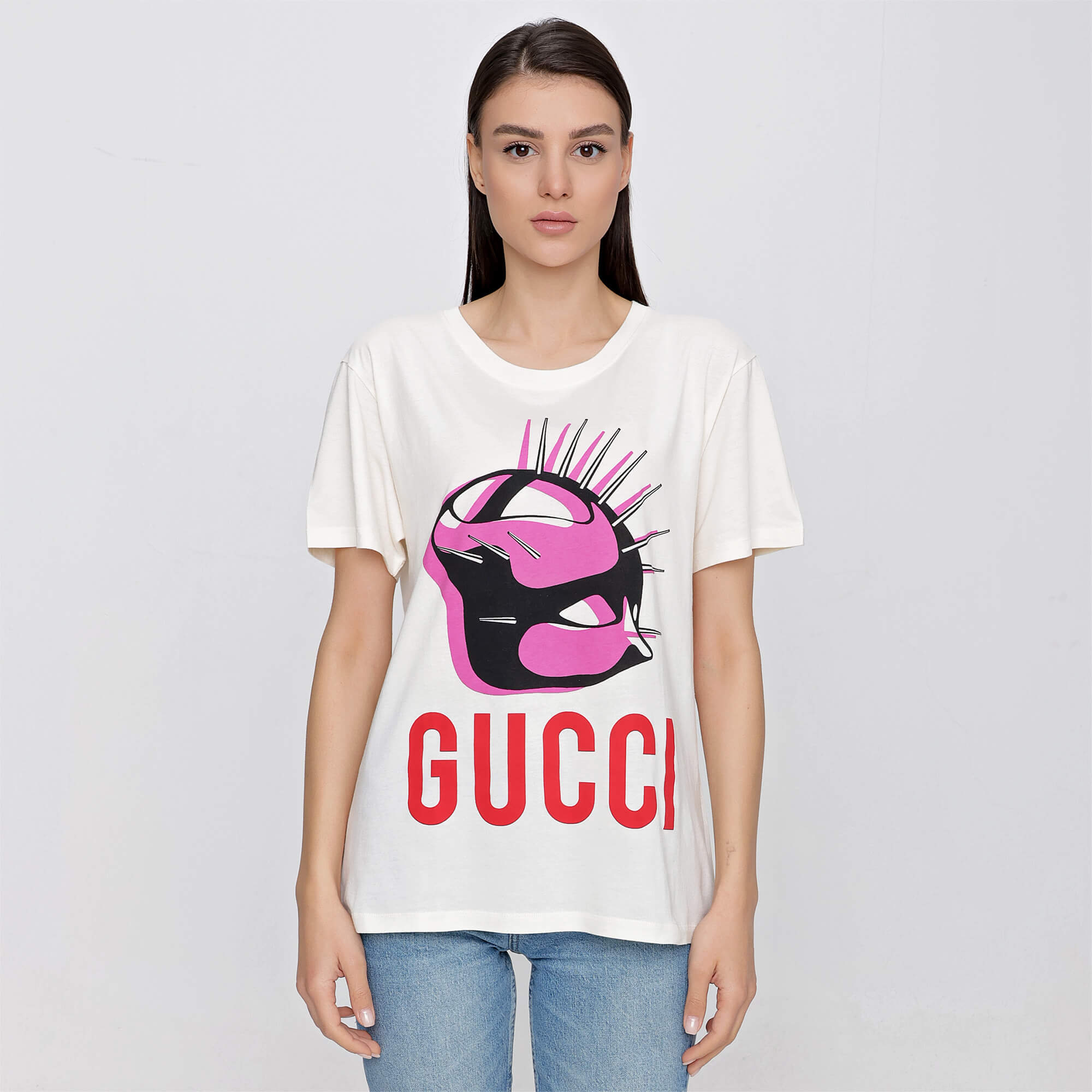 Gucci - White Manifesto Mask Oversized Tshirt